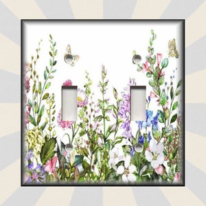 Botanical Wildflowers Flora  Art Decor - Metal Light Switch Plates And Outlet Covers - Free Shipping Luna Gallery Designs