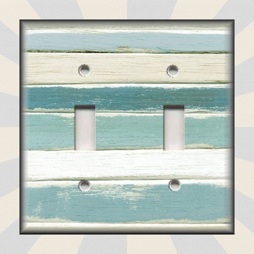 Metal Switch Plate Covers Beach Aged Painted Wood Design Blues Grey Beach Decor Metal Switch Plate Covers Beach Aged Painted Wood Design Blues Grey Beach Decor