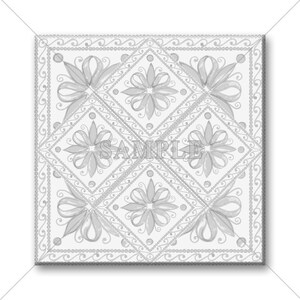 Gray And White Ceramic Accent Tile - Patterned Tile Light Grey Design Backsplash Tile Kitchen Tile Bathroom Tile Patterned Ceramic Tile
