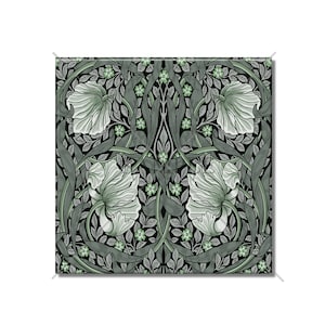 Ceramic Tile Vintage Art Nouveau William Morris Pimpernel Green Gray Black  Kitchen Backsplash Tile - Floral Ceramic Bathroom Wall Tiles