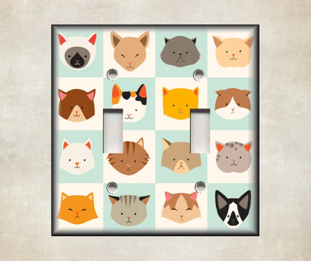 Cat Switch Plate Cat Home Decor Metal Light Switch Cover Cat Switch