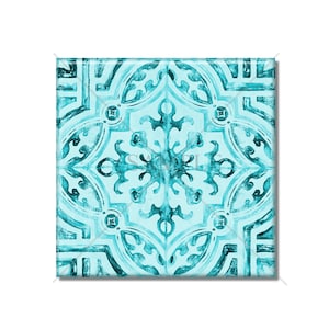 Turquoise Blue Backsplash Tile - Kitchen Backsplash Tile - Bathroom Tile - Patterned Ceramic Tile Backsplash - Ceramic Tile Turquoise Blue