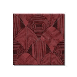 Dark Red Ceramic Tile Vintage Art Deco Design Kitchen Backsplash Tile - Bathroom Tile - Ceramic Accent Tile Backsplash Tile Fireplace Tile