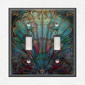 Antique Shell Design Vintage Art Nouveau Design Metal Light Switch Plate Covers And Outlet Covers - Home Decor - Art Nouveau Home Decor