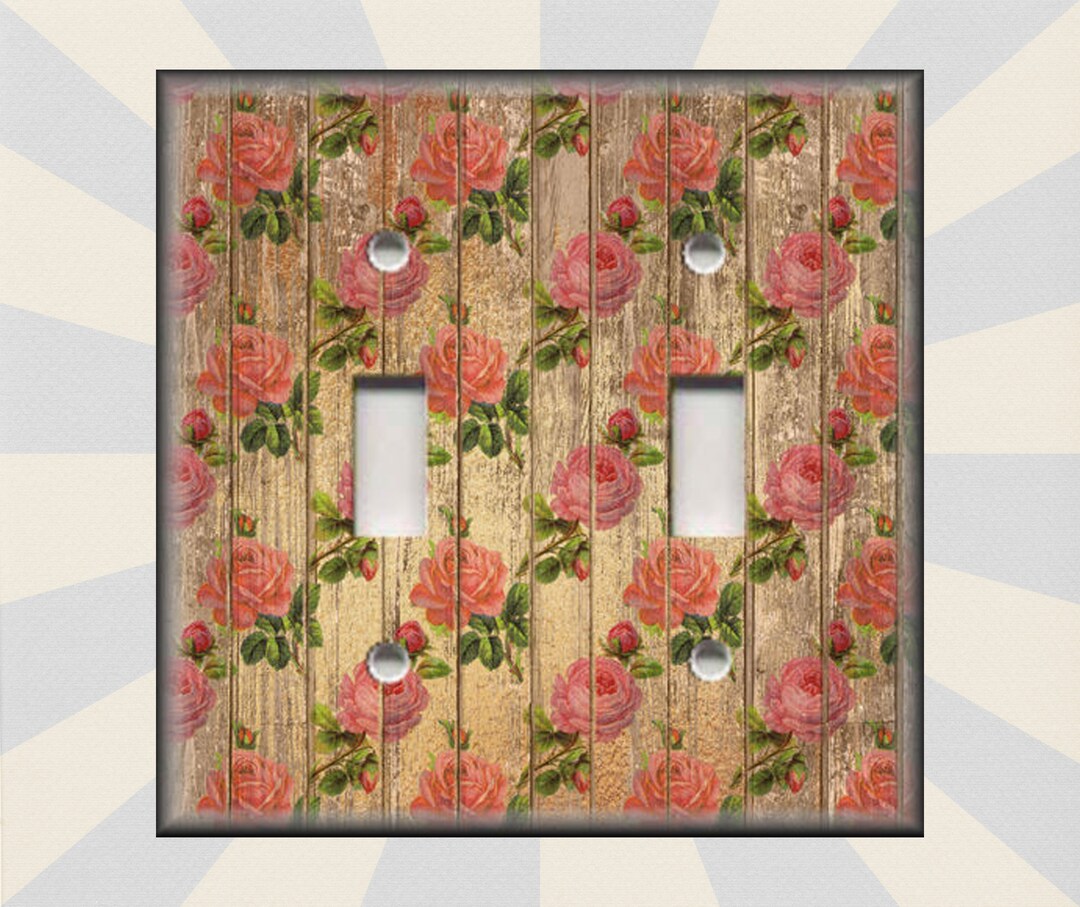 Metal Light Switch Cover Rustic Shabby Chic Wood Plank Etsy