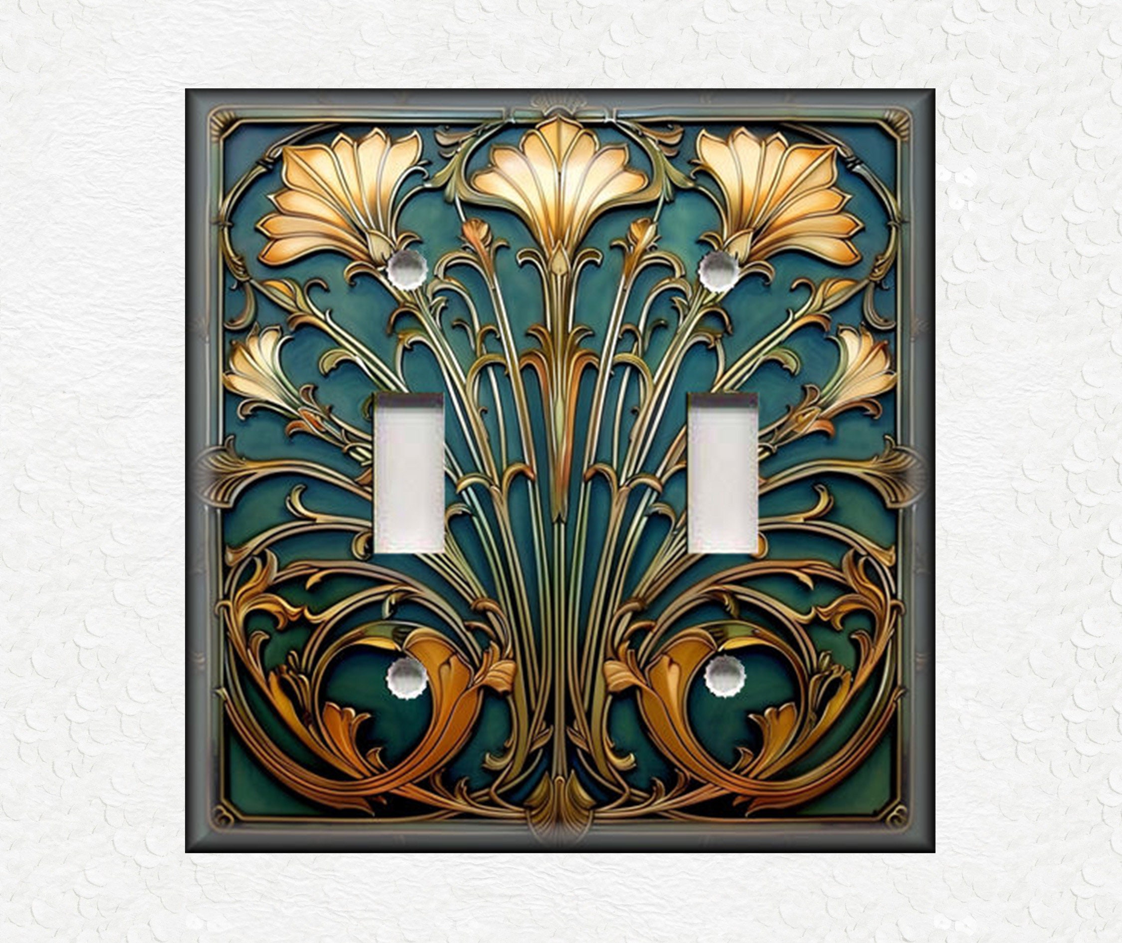 Antique Art Deco Design Metal Light Switch Covers and Outlet Covers
