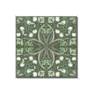 Art Nouveau Vintage Ceramic Tile Green White Decorative Art Nouveau Design Tile - Kitchen Backsplash Tile Bathroom Wall Tile Patterned Tile