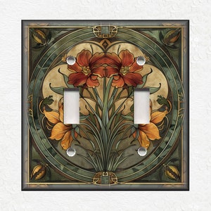 Vintage Floral Pattern - Metal Switch Plate Covers And Outlet Covers Unique Light Switch Plate Covers Outlets - Decorative Wall Plate Covers