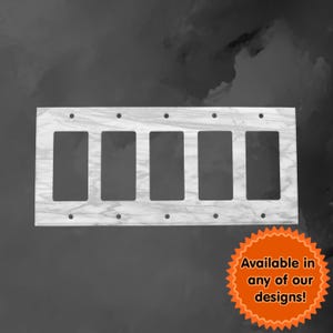Over 7000 Designs 5 Gang Rocker Metal Switch Plate Cover - You Choose From Any Design I Offer - Free Shipping - 5 Hole Switch Plate Covers