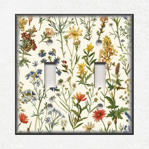 Beautiful Botanical Wildflowers - Metal Switch Plate Covers And Outlet Covers Unique Light Switch Plate Covers Outlet Covers Wall Plates