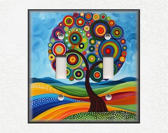 Funky Tree Art Design Metal Light Switch Plate Covers And Outlet Covers - Decorative Switch Plate Covers - Funky Tree Home Decor