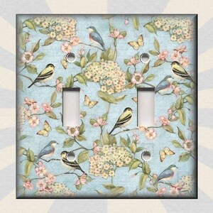 Birds Butterflies Flowers Shabby Chic Home Decor Birds - Metal Light Switch Plate Cover - Unique Decorative Switch Plates - Home Decor