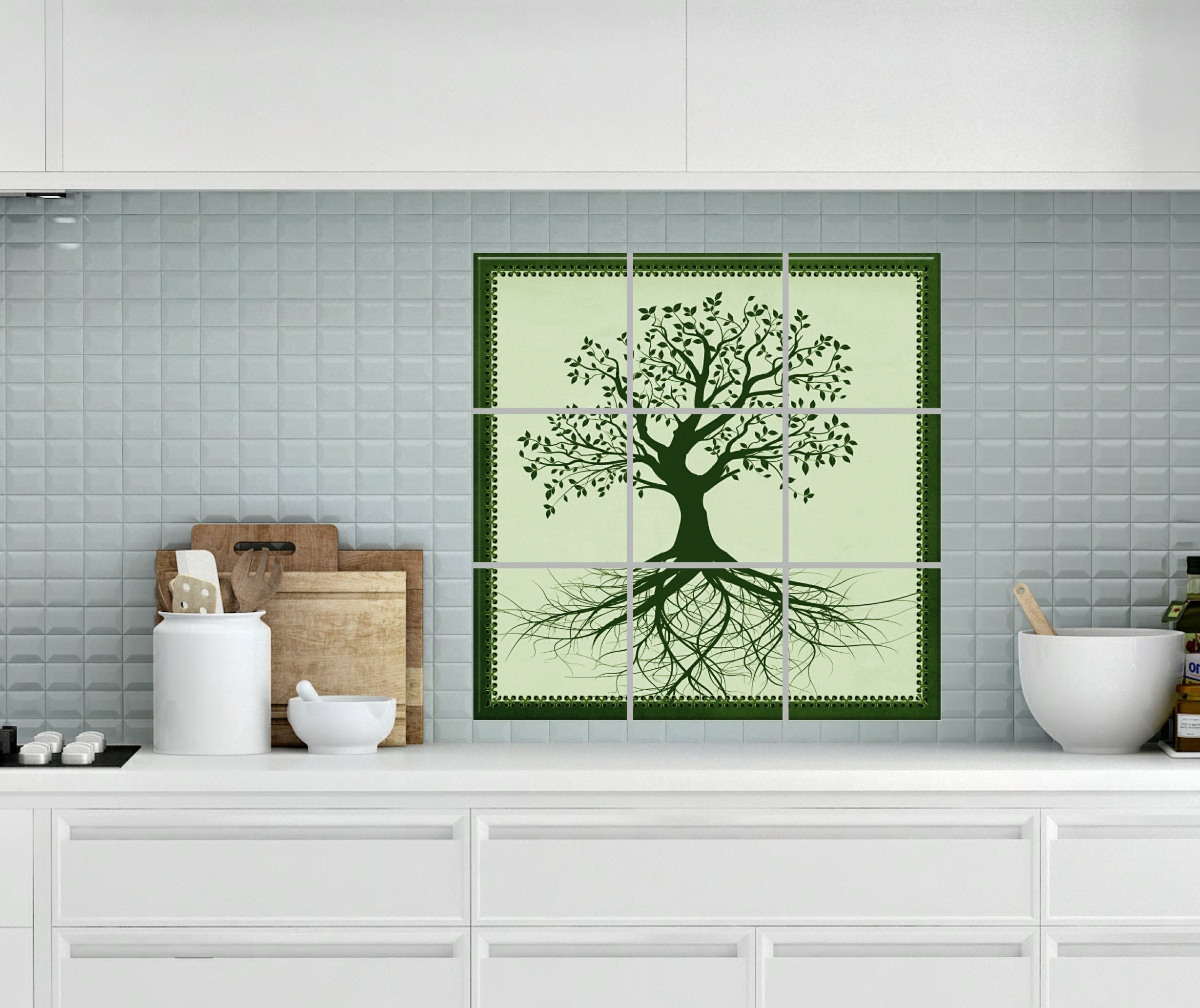 Ceramic Tile Mural Tile Mural Tree Of Life Art Design Tile Etsy