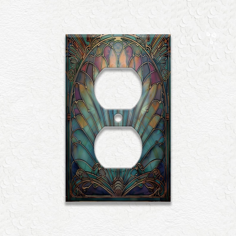Antique Shell Design Vintage Art Nouveau Design Metal Light Switch Plate Covers And Outlet Covers - Home Decor - Art Nouveau Home Decor Outlet Cover