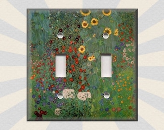 Klimt Art Flower Garden Switch Plate Covers - Klimt Decor - Metal Light Switch Plate Cover - Klimt Switch Plates And Outlets - Home Decor