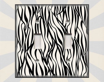 Metal Light Switch Plate Cover Zebra Stripes Black Pink Animal Print Decor Pink 