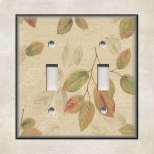 Rustic Decor Fall Leaves Art - Metal Light Switch Cover - Decorative Switch Plate Covers And Outlet Covers - Luna Gallery - Free Shipping