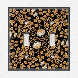 William Morris Design Butterscotch Vines With Flowers - Metal Switch Plate Covers And Outlet Covers - Unique Light Switch Plate Covers