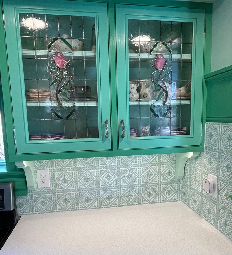 Green Ceramic Accent Tile Decorative Tile Green Design Etsy