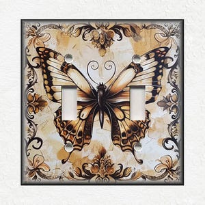 Vintage Butterfly Switch Plate Covers & Outlet Covers - Metal Light Switch Plate Covers - Decorative Unique Switch Plates - Free Shipping