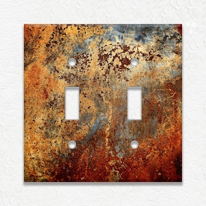 Metal Light Switch Plate Cover - Image Of Aged Copper - Patina Design Home Decor Rustic Decor - Switch Plates Outlet Covers - Free Shipping