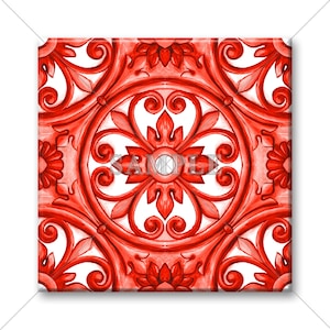 Red Decorative Italian Tile Unique Ceramic Accent Tile Design Backsplash Tile Kitchen Tile Bathroom Tile Patterned Ceramic Tile