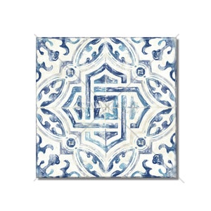 Blue And Grey Ceramic Tile - Bathroom Tile - Decorative Ceramic Tile Backsplash - Backsplash Tile - Ceramic Tile With A Pattern