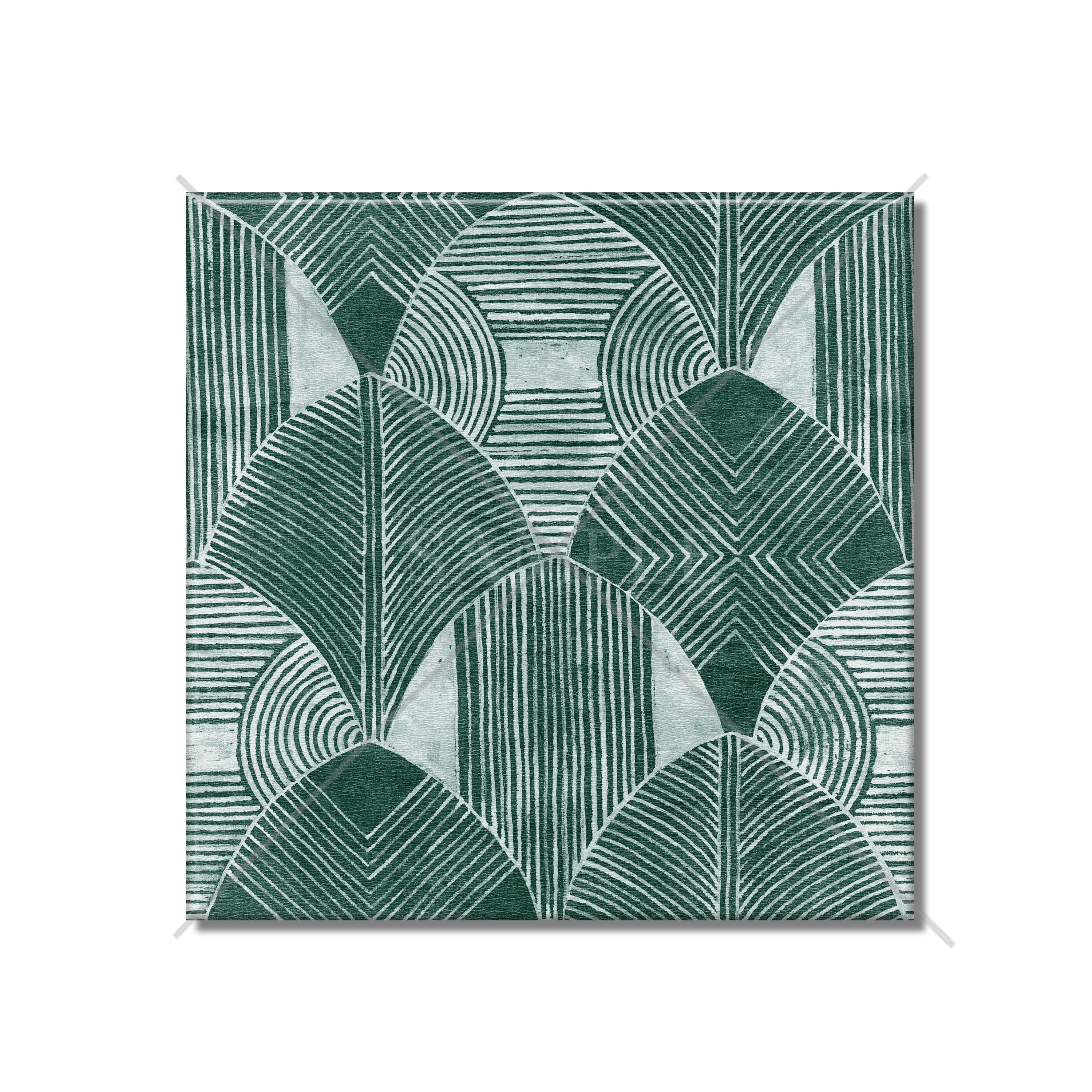 Teal Green Ceramic Tile Vintage Art Deco Design Kitchen