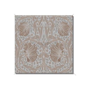 Ceramic Tile Vintage Art Nouveau William Morris Pimpernel Tan And Gray Kitchen Backsplash Tile - Floral Ceramic Bathroom Wall Tiles