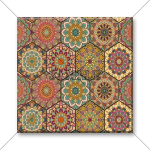 Moroccan Tile Design  Ceramic Accent Tile - Backsplash Kitchen Or Bathroom Tiles Boho Tile - Made In The USA - 4x4 Tile Or 6x6 Tile