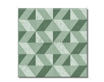 Geometric Ceramic Tile - Green Ceramic Tile - Bathroom Wall Tile - Decorative Kitchen Backsplash Tile - Mid Century Modern Ceramic Tile