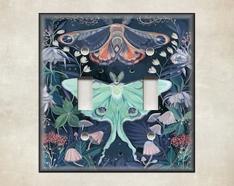 Luna Moth And Mushroom Home Decor - Decorative Switch Plates And Outlet Covers Metal Light Switch Plate Cover Free Shipping Luna Gallery