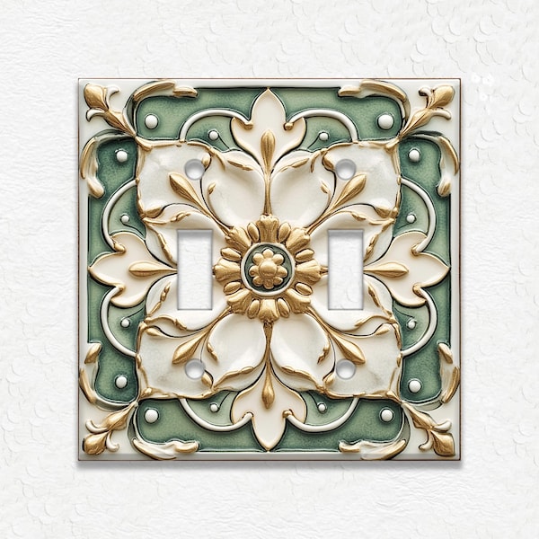 Antique Green Printed Flat Metal Switch Plate Covers And Outlet Covers Unique Light Switch Plate Covers Decorative Wall Plates Home Decor