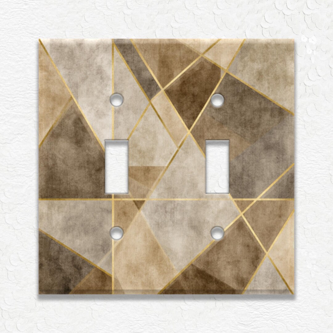 Beige Abstract Art Geometric Design Metal Light Switch Covers and ...