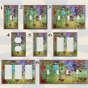 Abstract Art Home Decor Modern Home Decor Flora Metal Light Switch Plate Cover Wallplates Outlets Rocker Triple Double Free Shipping image 2