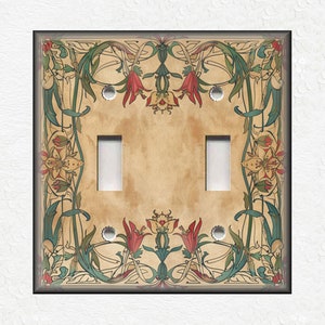 Vintage Botanical Design - Metal Switch Plate Covers And Outlet Covers Unique Light Switch Plate Covers Outlet Covers Decorative Wall Plates