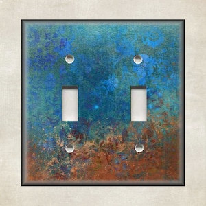 Aged Copper Patina Distressed - Metal Light Switch Cover - Switch Plate Covers And Outlet Covers - Luna Gallery - Free Shipping