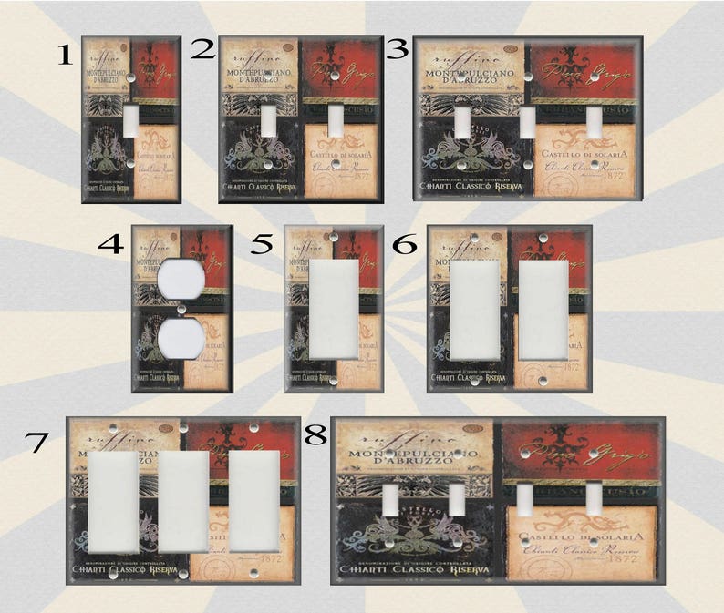Metal Light Switch Plate Cover Wine Home Decor Wine Bar Etsy