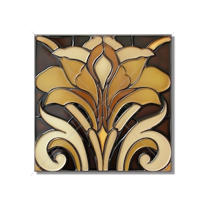 Warm Brown Butterscotch Tones Ceramic Tile - Kitchen Backsplash Tile - Bathroom Tile - Decorative Patterned Tile - Beautiful Artistic Tile