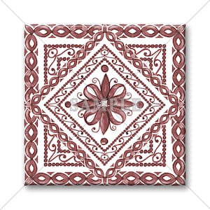 Dark Red And White Ceramic Tile - Decorative Tile Red Wine Design Backsplash Tile Kitchen Tile Bathroom Tile - Patterned Ceramic Tiles