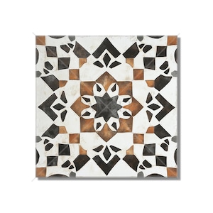 Rustic Black And Brown Ceramic Tile - Patterned Tile Backsplash - Kitchen Tile - Unique Fireplace Tile - Rustic Bathroom Tile Free Shipping