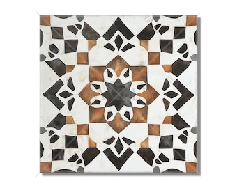 Rustic Black And Brown Ceramic Tile - Patterned Tile Backsplash - Kitchen Tile - Unique Fireplace Tile - Rustic Bathroom Tile Free Shipping