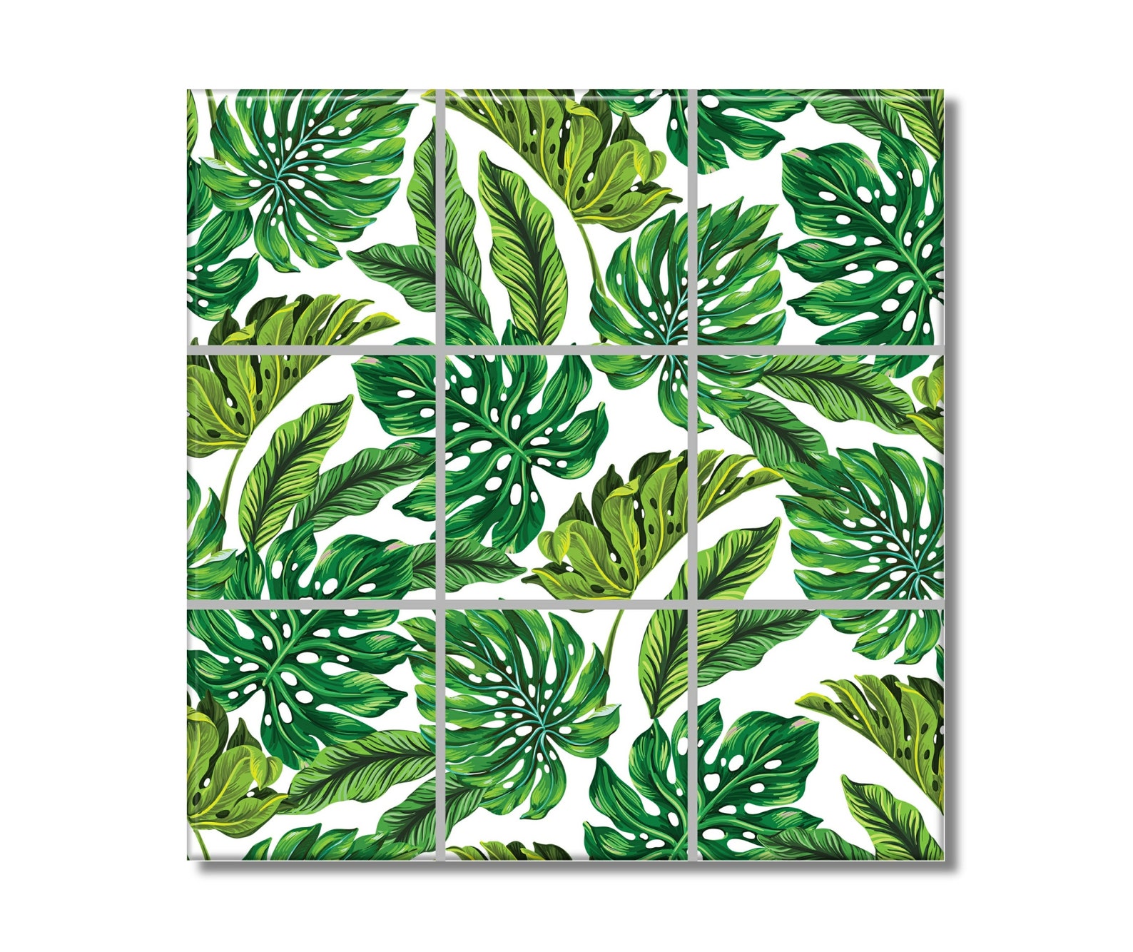 Ceramic Tile Mural Tile Mural Nature Leaves Art Design Tile Etsy