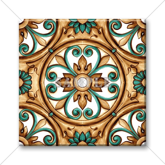 Made In The USA Decorative Floral Ceramic Wall Tile Backsplash KitchenBathroom Tiles 4x4 Tile Or 6x6 Tile Unique Ceramic Accent Tile