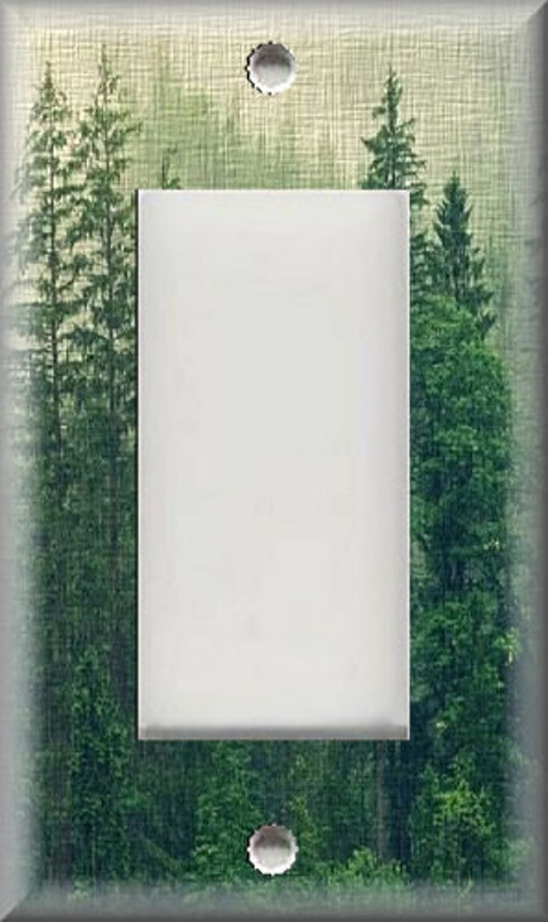 Tree Forest Decor Pine Tree Rustic Decor - Nature Forest Trees Metal Light Switch & Outlet Covers - Home Decor GFI/Rocker
