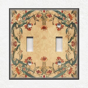 Vintage Botanical Design - Metal Switch Plate Covers And Outlet Covers Unique Light Switch Plate Covers Outlet Covers Decorative Wall Plates