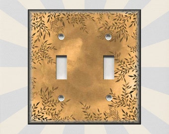 Butterscotch Watercolor Art Decor Floral Framed Design Switch Plate Covers Metal Switch Plates And Outlet Covers Luna Gallery Free Shipping