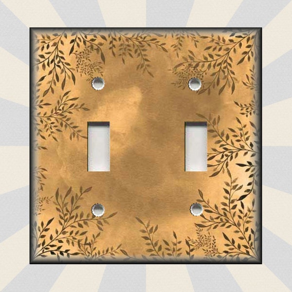 Butterscotch Watercolor Art Decor Floral Framed Design Switch Plate Covers Metal Switch Plates And Outlet Covers Luna Gallery Free Shipping