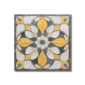 Antique Beige And Gold Patterned Ceramic Tile - Kitchen Backsplash - Beige Patterned Bathroom Tile - Vintage Design Beige Fireplace Tiles