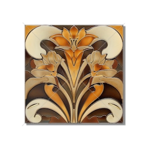 Warm Brown Butterscotch Tones Ceramic Tile - Kitchen Backsplash Tile - Bathroom Tile - Decorative Patterned Tile - Beautiful Artistic Tile